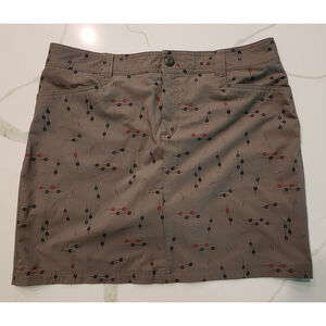 Eddie Bauer Women's 12 Gray Arrow Print Skort Golf Mini Skirt Shorts Pockets